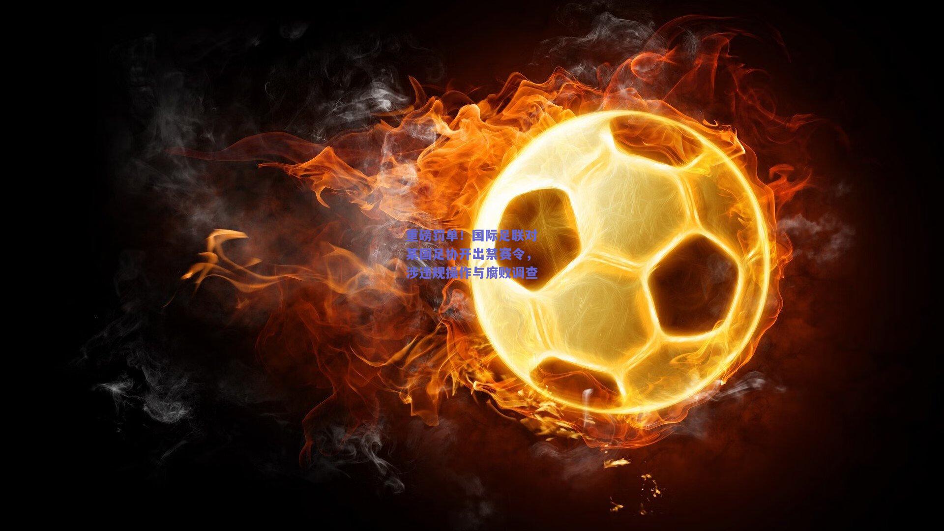 重磅罚单！国际足联对某国足协开出禁赛令，涉违规操作与腐败调查